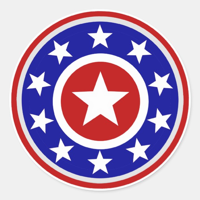 American Star Shield Classic Round Sticker (Front)