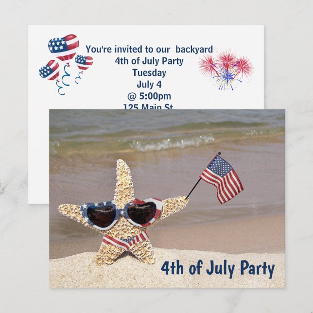 American Starfish 4th of July Postcard (Front/Back)