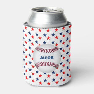 American Stars And Baseball Can Cooler