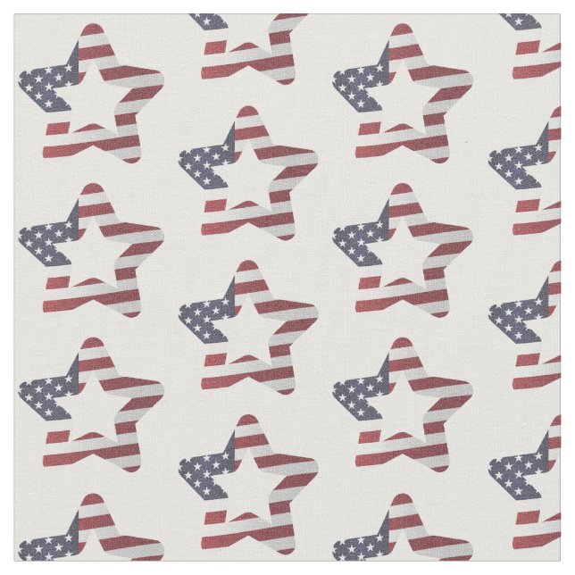 American Stars and Stripes Star Pattern Patriotic Fabric (Close Up)
