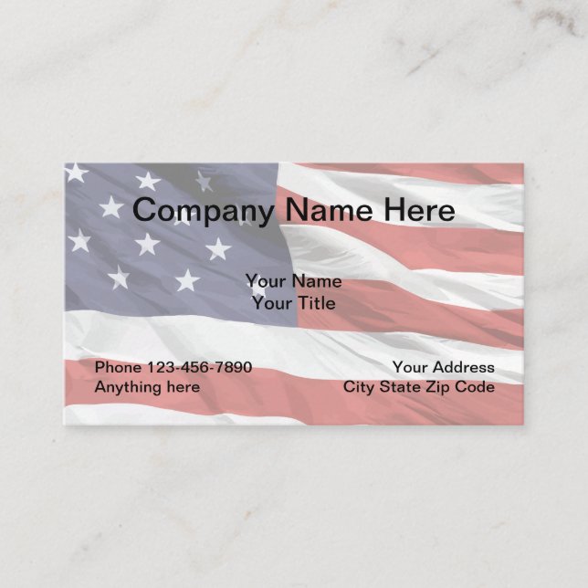 American Stars And Stripes Theme Business Card (Front)