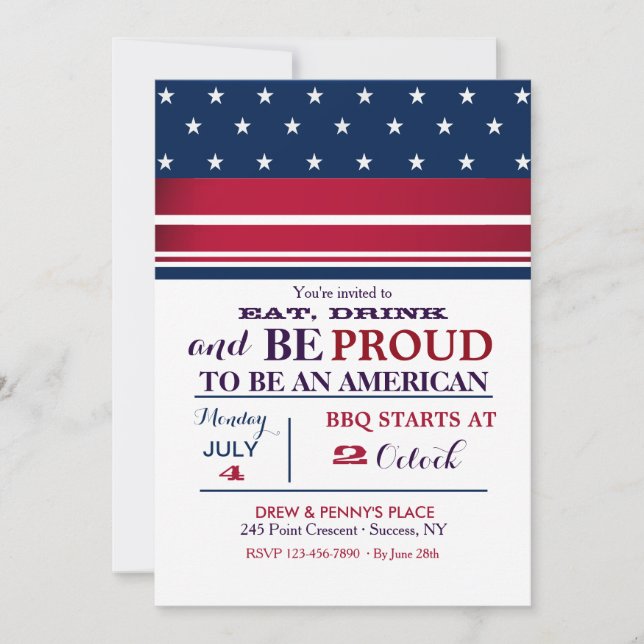 American Stars Invitation (Front)