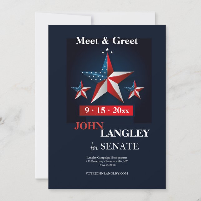 American Stars Political Fundraiser Invitation (Front)