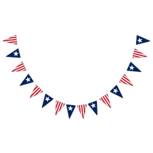 American Stars Stripes Red White Blue USA Bunting
