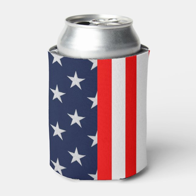 American Stars & Stripes USA Custom Can Cooler (Can Front)