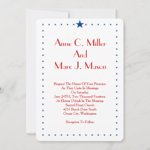 American Stars with Text Invitation