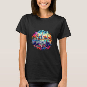 American State Map s - Connecticut USA map T-Shirt