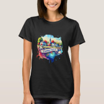 American State Map T-Shirts - Connecticut USA map