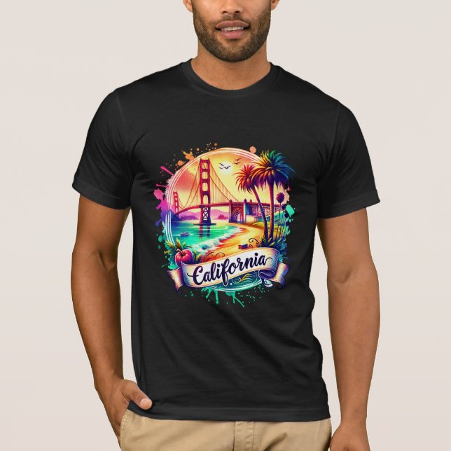 American State Map T-Shirts – Retro usa map (Front)