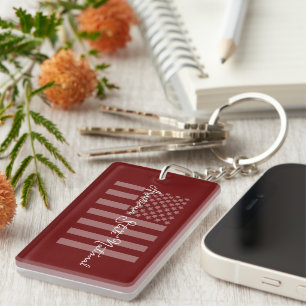 American State National + American Peace Flag Whit Key Ring