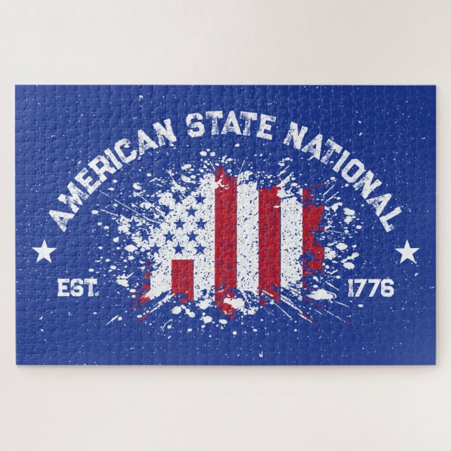 American State National Peace Flag Splat Est 1776 Jigsaw Puzzle (Horizontal)