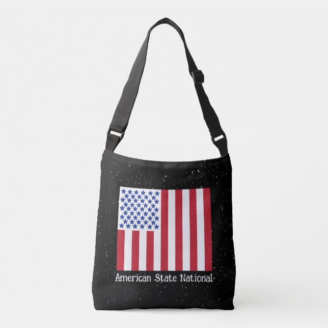 American State National with Flag Crossbody Bag (Front)