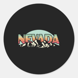 American State Nevada - Vintage Mountain Nature Hi Classic Round Sticker