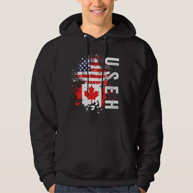 American States Canada Flags USA Canadian Roots Pa Hoodie (Front)