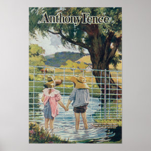 American Steel & Wire Co Fence Pond and Kids Poster