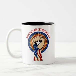 American Strength – United We Stand Fist T-Shirt Two-Tone Coffee Mug