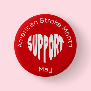 American Stroke Month Awareness Red Button