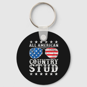 American Stud Boy Country 4th Of July Usa Flag Gif Key Ring