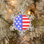American Style Art Snowflake Pewter Christmas Ornament<br><div class="desc">american, flag united , states flag, 4th of july, independence day, usa flag, christmas , red white and blue design, america pride, veterans memorial day, American Flag inspired - Patriotic Red, White and Blue ornament Show your USA pride everyday, on the 4th of July, Memorial Day or Veteran’s day ....</div>