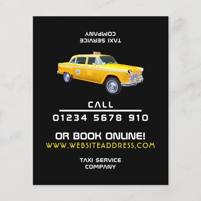 American Style Taxi Cab with Price List Flyer (Front)