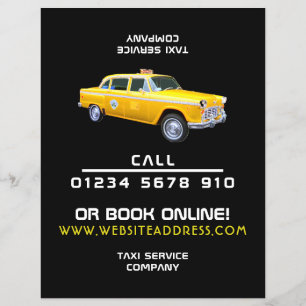 American Style Taxi Cab with Price List Flyer