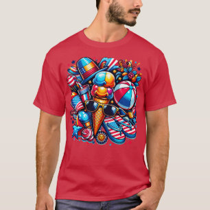 American Summer Vibes 4th of July Celebrations wit T-Shirt