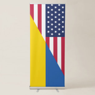 American support towards Ukraine Sherpa Blanket Retractable Banner