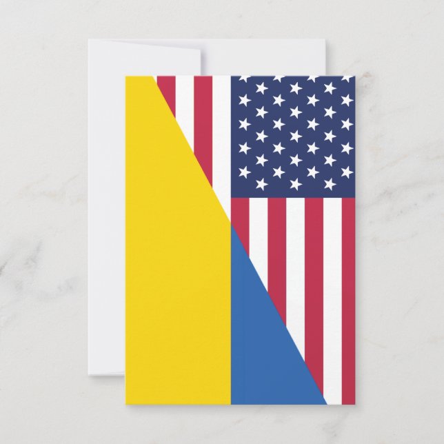 American support towards Ukraine Sherpa Blanket Thank You Card (Front)