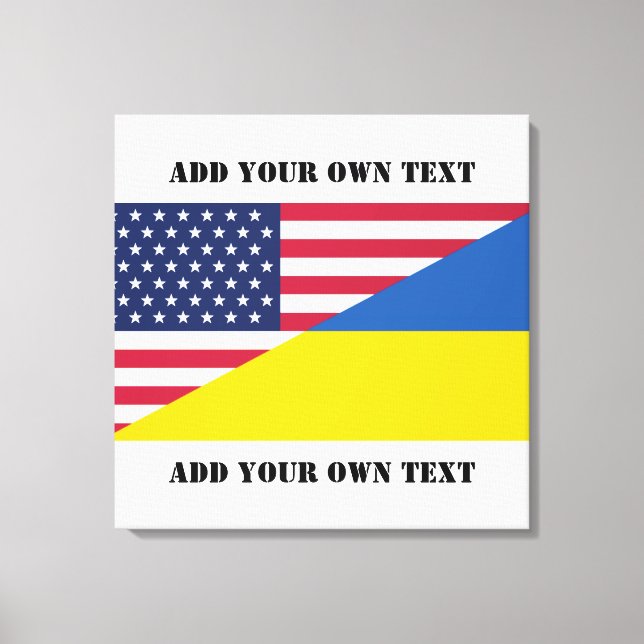 American support towards Ukraine Throw Pillow Canvas Print (Front)
