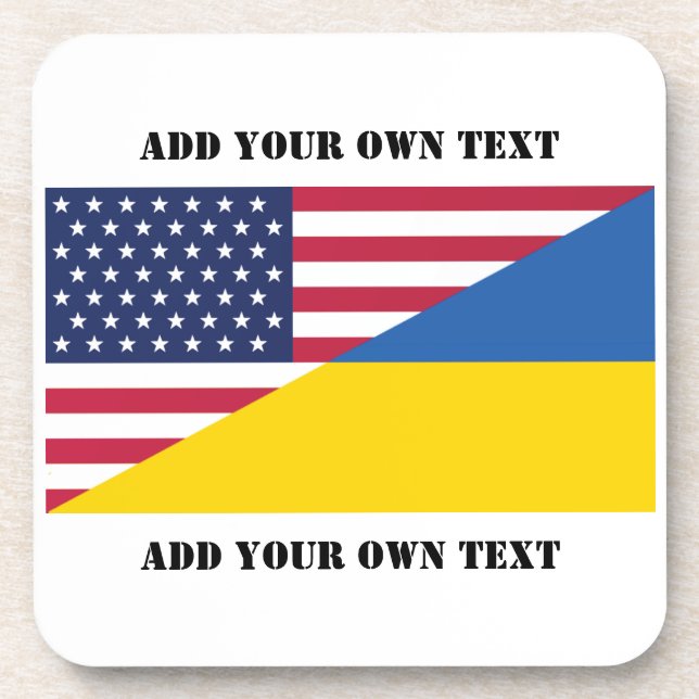 American support towards Ukraine Throw Pillow Coaster (Front)