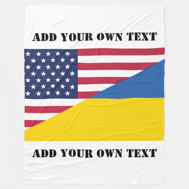American support towards Ukraine Throw Pillow Fleece Blanket (Front)