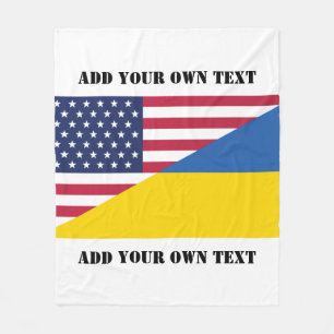 American support towards Ukraine Throw Pillow Fleece Blanket