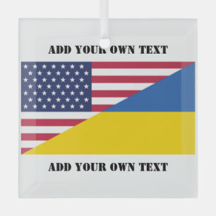 American support towards Ukraine Throw Pillow Glass Tree Decoration