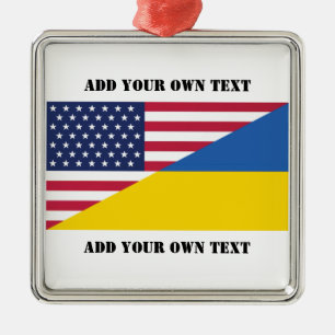 American support towards Ukraine Throw Pillow Metal Tree Decoration