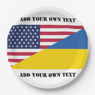 American support towards Ukraine Throw Pillow Paper Plate