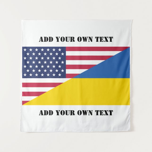 American support towards Ukraine Throw Pillow Tapestry (Front)