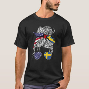 American Swedish Patriot Flag Women Girl Sweden Gr T-Shirt