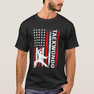American Taekwondo USA Flag Martial Arts Sport F T-Shirt