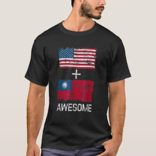 American + Taiwanese Awesome Usa And Taiwan Flags T-Shirt