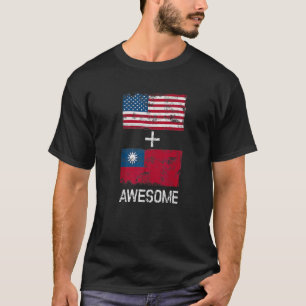 American + Taiwanese Awesome Usa And Taiwan Flags T-Shirt