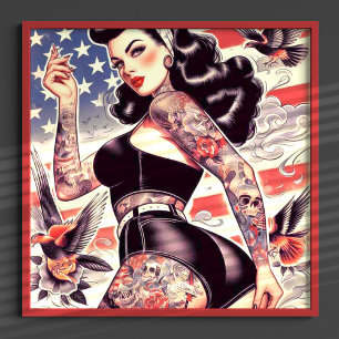 American Tattoo Pin-up Poster