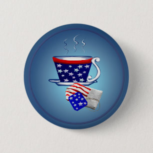 American Tea Cup and Bag Button
