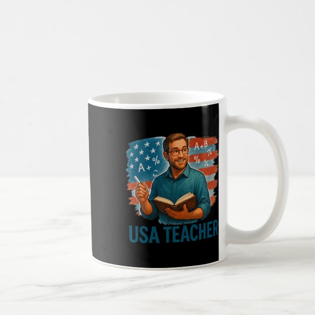 American Teacher Knowledge Education Pride  Coffee Mug (Right)