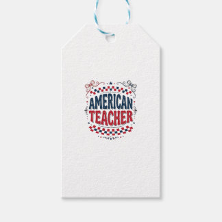 American Teacher Patriotic Vintage Shirt Design_1 Gift Tags