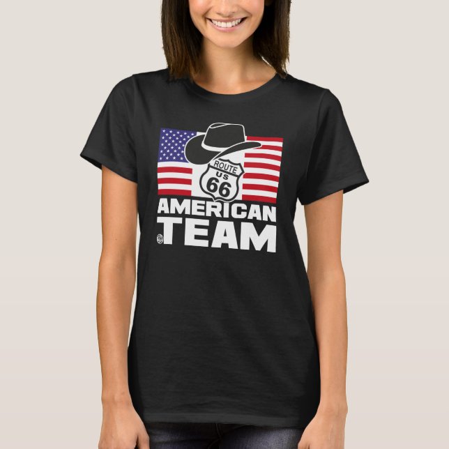 American TEAM Black woman T-Shirt (Front)