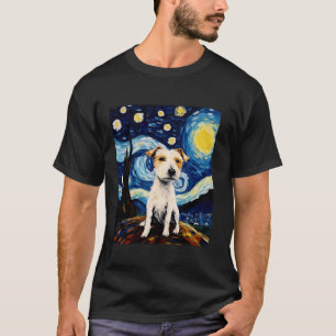 American Terrier Dog Funny Starry Night Van Gogh A T-Shirt