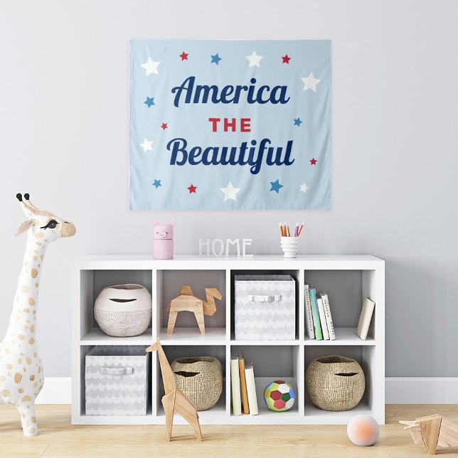 American the Beautiful Blue 4th of July Tapestry (Creator Uploaded)