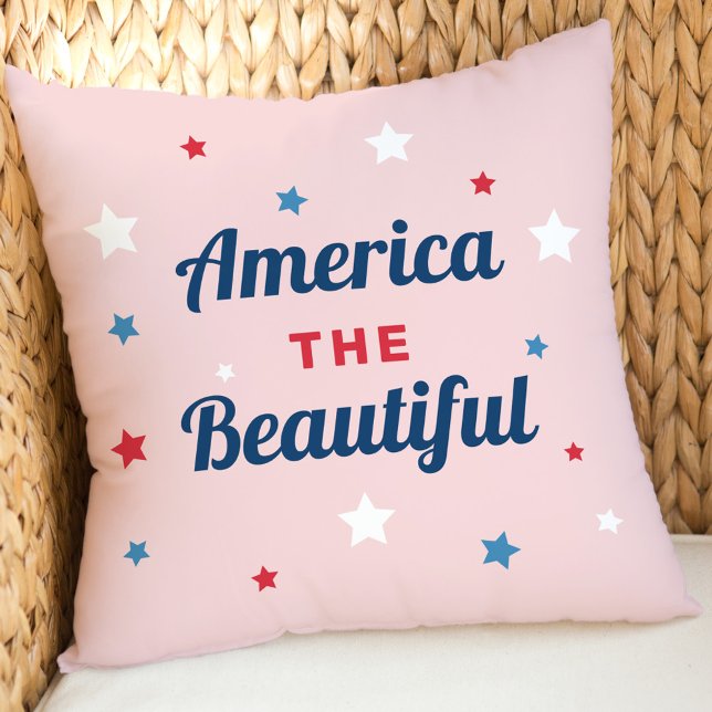American the Beautiful Pink Fourth of July Cushion (Creator Uploaded)