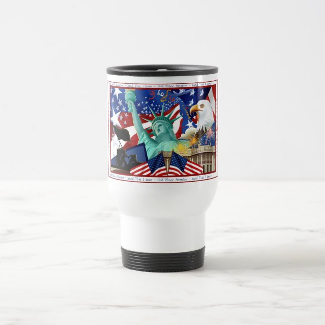 American Themed Travel Mug Template (Center)