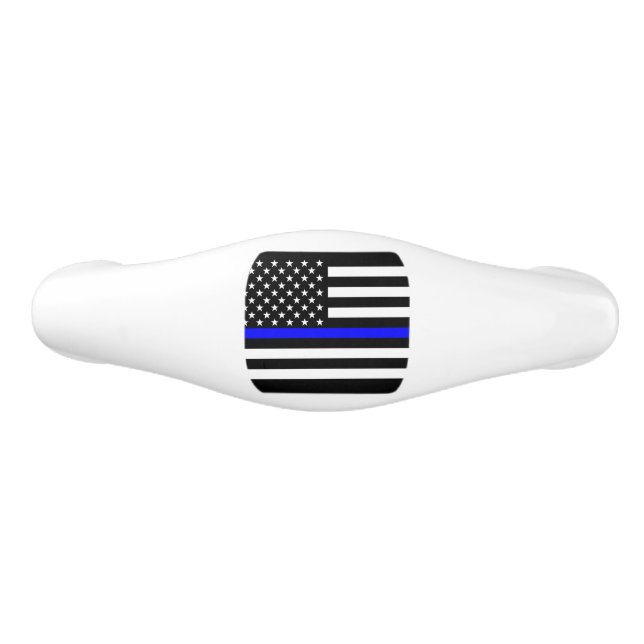 American Thin Blue Line Decor Ceramic Drawer Pull (Front)